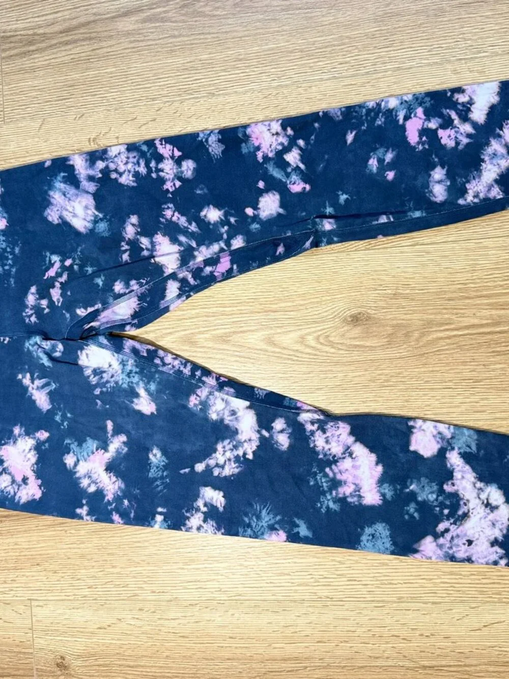 Lululemon Wunder Under Leggings Navy Purple Tie Dye High Rise Sz 10